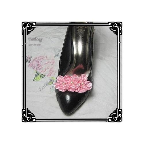 Free shipping!24pcs/lot ribbon flower shoe clip shoe decration can mixed color