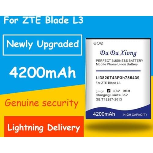 Free shipping 4200mAh LI3820T43P3H785439 Battery for ZTE Blade L3 Replacement batteria