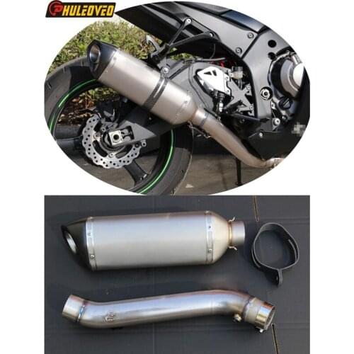 Motorcycle Muffler Exhaust Mid Pipe for ZX-10R 2010-2017 Titanium Alloy Motorcycle Exhaust Muffler Escape Link Pipe for ZX10R