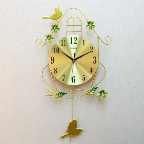 Creative Bird Fashion Wall Clock Metal Geometric Large Digital Wall Clock Pendulum Bedroom Reloj Pared Home Decoration EB5WC