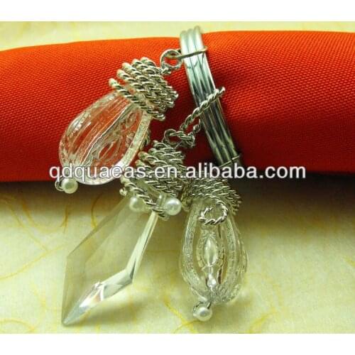 Crystal beades wholesale napkin rings beaded wedding, napkin holder