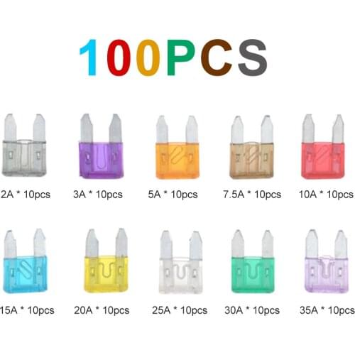 100pcs Mini fuse box for Ten Amps Fuses with Alligator Clip Electric Tester Tweezer Fuse Puller