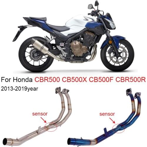 Motorcycle Exhaust Escape Modified Front Middle Tube Link Pipe Muffler Slip On For Honda CBR500 CB500X CB500F CBR500R 2013-2019