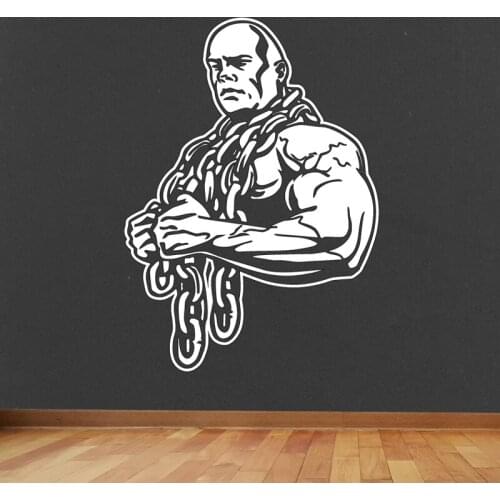 Fitness Decal Gym Gymnasium Sticker Body-building Posters Vinyl Wall Decals Mural Crossfit Decal Muscle Gym Sticker 1006