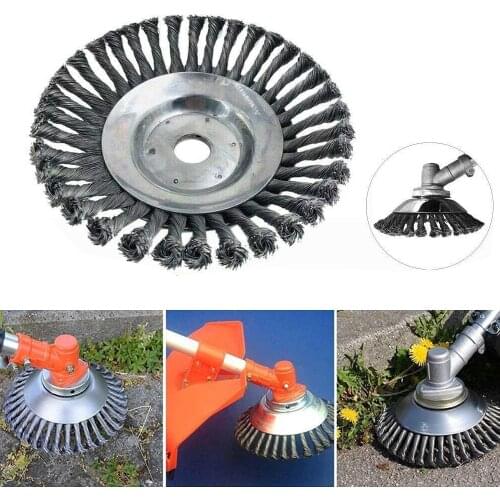 6 Inch Steel Wire Trimmer Head Round Steel Wire Brush Grass Brush Cutter String Trimmer Replacement for Garden Brick Road Paveme