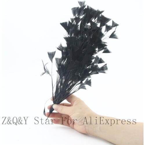 Natural turkey tearing flat wool dyed bitter Tibetan black made into 30-35CM wire flower DIY craft performance costume feather