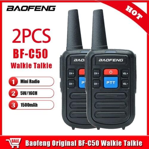 Baofeng BF-C50 Mini Walkie Talkie Dual PTT Portable Walkie-talkies Two way Radio Portable Radio for Hunting Hotel BF-888S