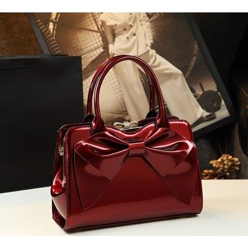 Luxury Fashion Genuine Leather Women Handbag Evening Bag Middle-aged Bow-knot Bag Ladies Mother Party Shoulder Bags