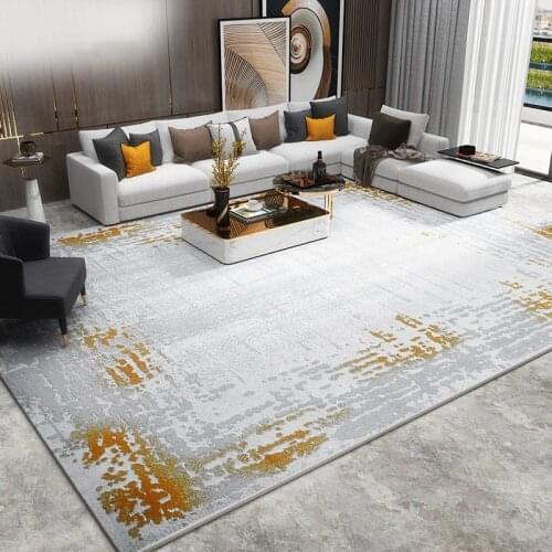 Gray and Yellow Abstract Carpet for Bedroom Modern Minimalist Living Room Rugs Large Thick Carpet Study Nordic Style Floor Mat