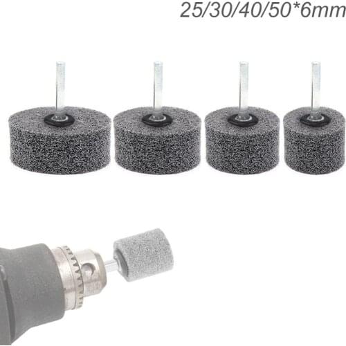 Grinding Bits Cylindrical Fiber Grinding Head Nylon Grinding Wheel Polishing Wheel Shank Diameter 6MM for Drill Polish