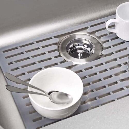 Silicone Sink Mat Drain Mat Kitchen Sink Mat Multifunctional Wash Basin Mat Water Filter Mat