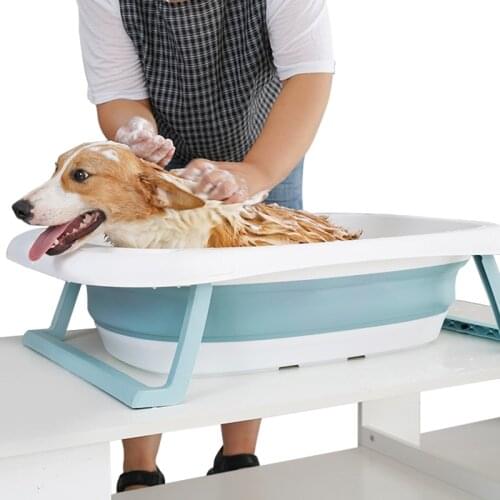 Foldable Baby Shower Bathtub Portable Silicone Pet Dog Bath Tubs Accessories Collapsible Storage Basket Test Water Temperature