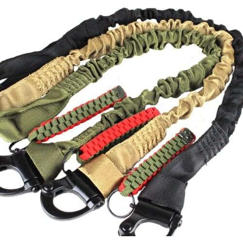 Military Safety Quick Release Lanyard Strap Rope Line Climbing Rope Tactical Elastic Safety Rope Sling Strap for Outdoor Hunting