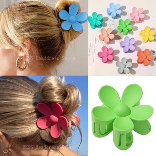 Flower Shape Hair Claw Clip Barrette Crab Small Size Hair Claws Bath Barrette Ponytail Clip for Women Girls Headwear Accessories