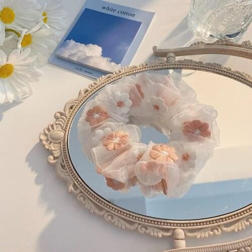 Korean Print Hair Rope For Women Chiffon Flowers Headwear Female Scrunchies Ponytail Hair Female Holder Rope Fashion Accessories