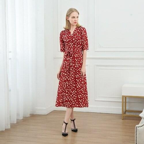 Women Lilac Floral Wrap Dress Summer Elegant Flare Sleeve Boho Print Sundress Sexy V Neck Ladies Clothes 2021