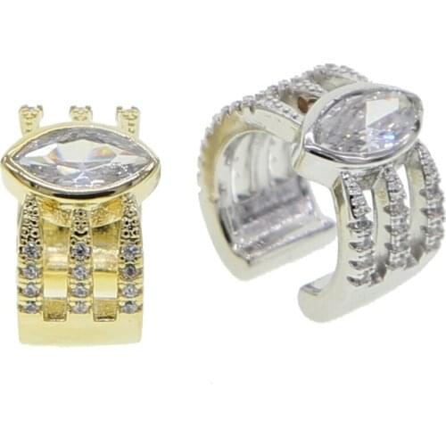 1 pcs micro pave cz Ear Cuff For Women Girl Trendy Round Small Clip Earrings NO Piercing Gold Metal Wedding Jewelry Bijoux