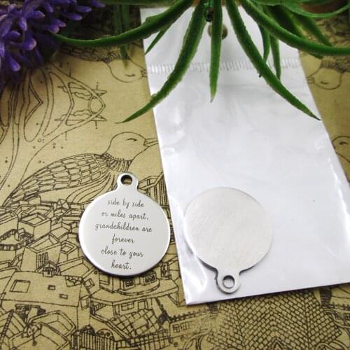 10pcs--" Side by side or miles apart, Grand ..."stainless steel charms 5 styles for choosing DIY Charms for necklace bracelets