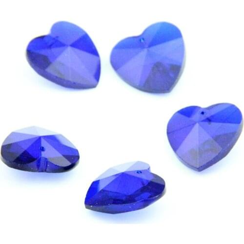 100pcs 28mm One Hole Heart Bead Lamp Parts Sapphire For Street Glittering Light Hot Sales