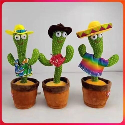 15 Styles Dancing Cactus Toy Glowing Plush Toy That Sing Early Childhood Education Toys Children Gifts Home Office Decoration