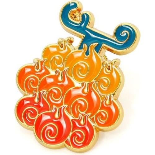 1x Anime Pirate King Luffys Magic Fruit Metal Brooches Fashion Badge Cosplay Accessories