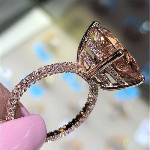 2019 Sparkling AAAAA Cz Stone Ring Silver color Party wedding band rings for women men Finger Jewelry Best Gift