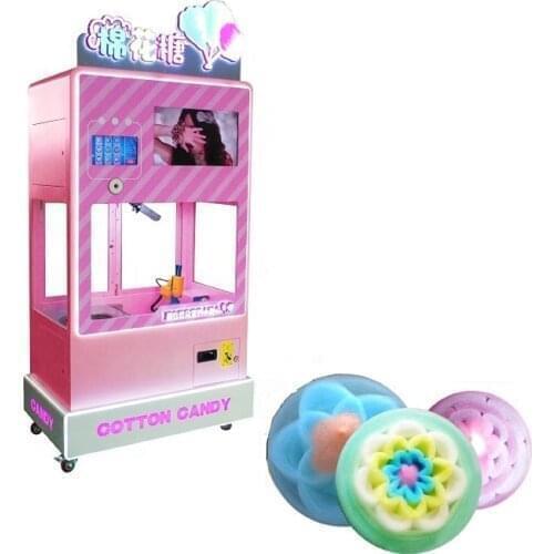 2021 Snack robot for cotton candies popular in shopping mall cotton candy vending machine Free CFR by Sea