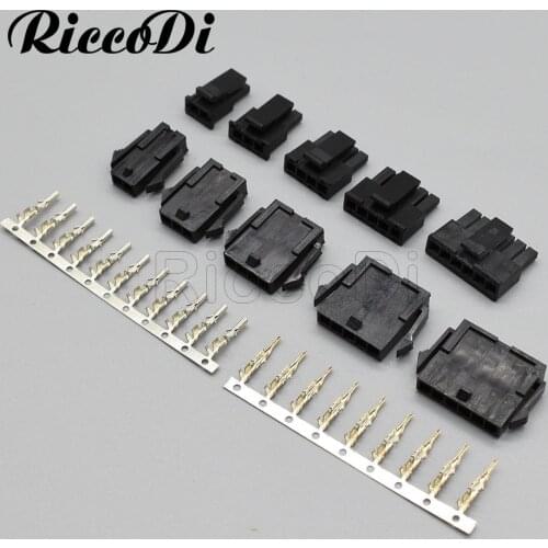 50Set 2/3/4/5/6 Pin Molex 3.0 Mm Connector 43645/43640 Single Row Male/Female Housing+ Terminals