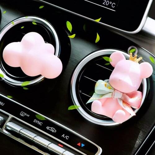 Car Temperament Interior Aromatherapy Perfume Clip Crown Bow-knot Bear Pink Car Accessories Girls Gift Aromatherapy Assessoires