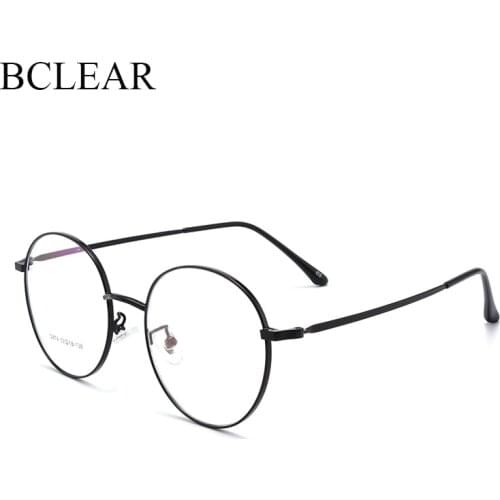 BCLEAR Vintage Round Glasses Clear Lens Fashion Gold Round Metal Frame Glasses Optical Men Women Prescription Eyeglass Frame