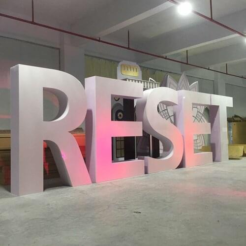 White Acrylic RESET Letter Table Decor Props For Wedding Valentines Day Sign Outdoor