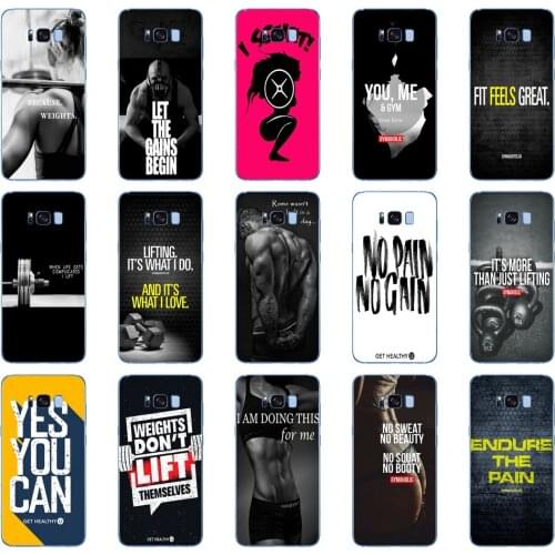 140DD Loving Bodybuilding Gym Fitness design Transparent Cover Case for Samsung Galaxy S6 S7 edge S8 S9 S10 plus A70 A50 case