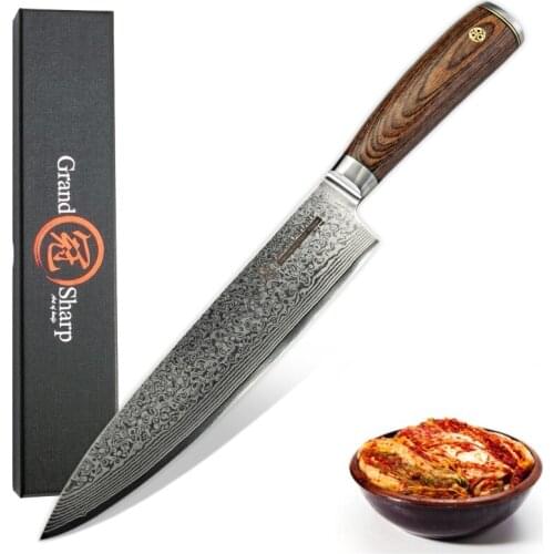Damascus Chef Knife vg10 Japanese Damascus Stainless Steel Kitchen Knives Cooking Tools Gift Box Protector Sheath Premium Class