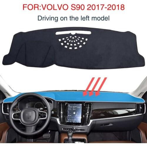 Dash Mat Dashmat for VOLVO S90 2017-2018 Accessories Anti-Slip Dashboard Pad Black Carpet Car Dashboard Sunscreen insulation