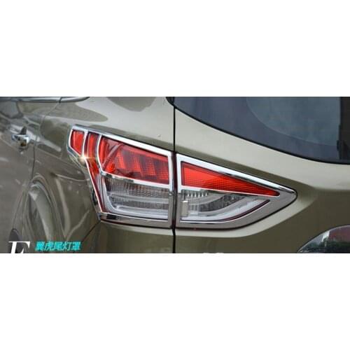 For Ford Kuga Escape 2013 2014 2015 ABS Chrome Rear Headlight Lamp Cover Trim Taillight Lamp Trims Car Styling Cover Trim 4pcs