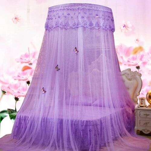Elegant Round Lace Curtain Dome Princess Fairy Wonderland Bed Canopy Netting Mosquito Nets Home Decal Princess Bed Nets