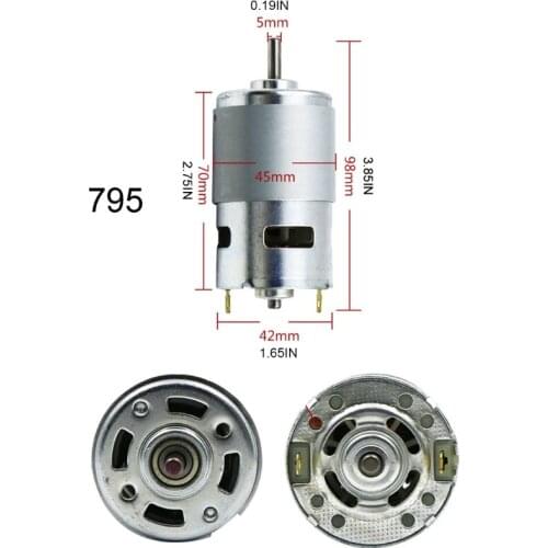 Electric Fan Alloy Motor 775/795/895 High Speed High Torque Ball Bearing 12V Micro DC Motor Car Wash Pump Replacement 875F