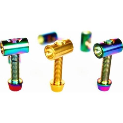 M5x25mm Ti/Golden/Rainbow GR5 Titanium Bolt With Barrel Nut For Bicycle Bicycle Seat Post Tube