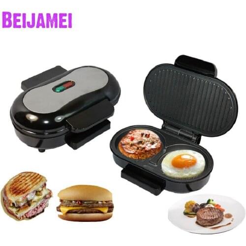 Beijamei small steak hamburger machine Egg Frying Pan Electric sandwich maker bread oven breakfast barbecue maker machine