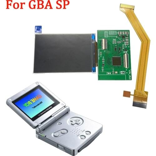 New IPS LCD screen kits for GBA SP 4pixels to 1pixel Highlight IPS LCD Screen for GameBoy Advance SP , no need cut housing shell