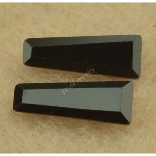 Wholesale 5A Wax Setting 1.5x1.2x1mm-5x3x2mm Black Color Nano Stone Ladder Shape Step Cut Synthetic Gems For Jewelry Making