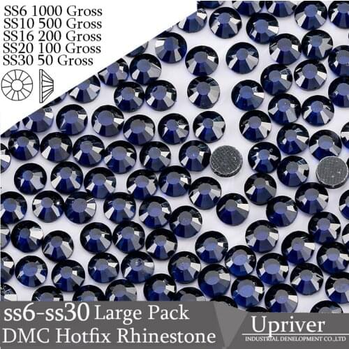 Upriver Wholesale Large Pack Bulk Packing Lowest Price High Quality SS6 SS10 SS16 SS20 SS30 Montana Hotfix Rhinestones