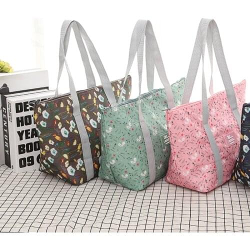 Print Lunch Bag Women High Quality Portable Cooler Bags Hand Waterproof Picnic Travel Breakfast Food Box Pack Kids New