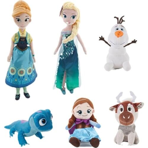 Disney Frozen 2 Anna Elsa Plush Toy Stuffed Doll New Fire Lizard Fever Fire Elves Snowman Olaf Princess Plush Doll For Kid Chil