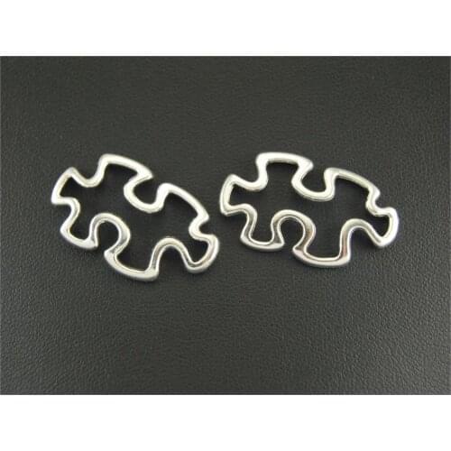 10pcs Silver Color/bronze Autism Awareness Puzzle Piece Connectors Charm Connector Handmade Charms Pendants Jewelry Findings