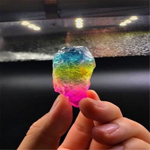 Rare crystal rough stone colorful crystal crushed stone natural white crystal multicolored stone home aquarium decoration gift