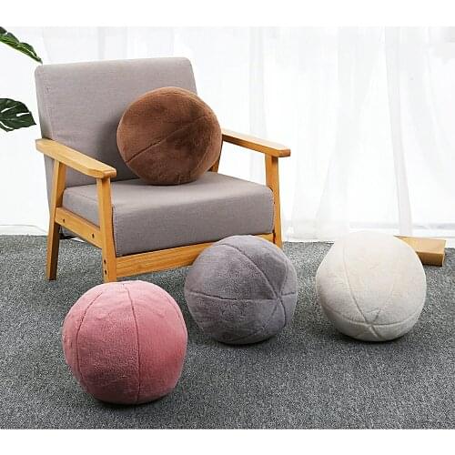 Ins Spherical Lumbar Pillow Bright Ball Rex Rabbit Velvet Cushion Solid Color Plush Nordic Style Bed Sofa Chirld Kid Toy 30CM