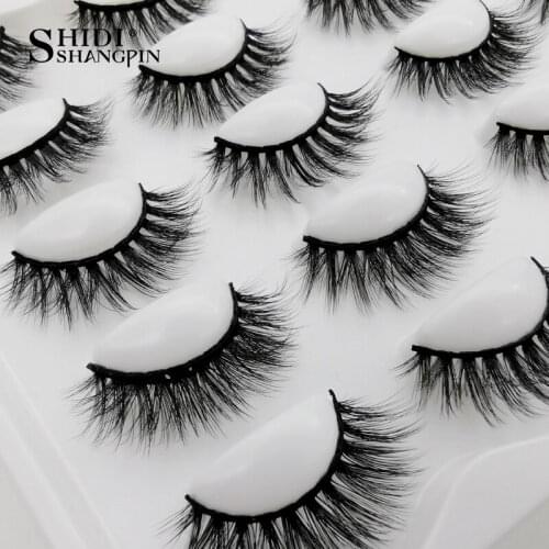 SHIDISHANGPIN 10 Pairs Eyelashes Natural Long Mink Eyelashes Makeup Dramatic 3D Mink Lashes Thick False Eyelashes Maquiagem