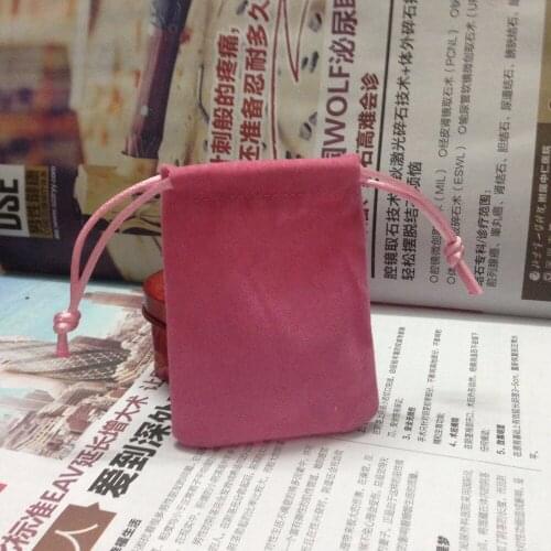 SPECIAL SALE(15pcs/lot)7*9cm pink velvet jewelry pouch gift pouch bag drawstring bag for jewelry earing ring watch pouch 3