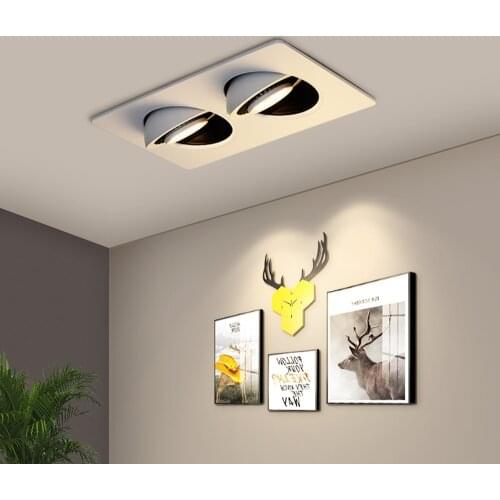 Double Head Led Downlight Recessed Ceiling Lamp 360 Degree Adjustable Spot Lamp For Indoor Living Room Bedroom Kitchen Lighting